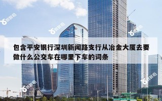 包含平安银行深圳新闻路支行从冶金大厦去要做什么公交车在哪里下车的词条