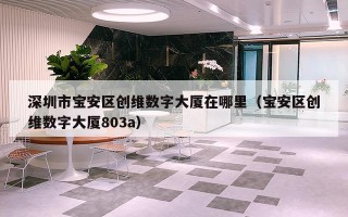 深圳市宝安区创维数字大厦在哪里（宝安区创维数字大厦803a）