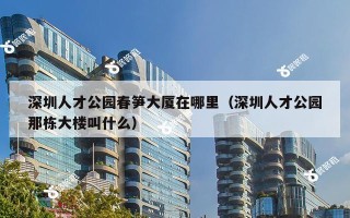 深圳人才公园春笋大厦在哪里（深圳人才公园那栋大楼叫什么）