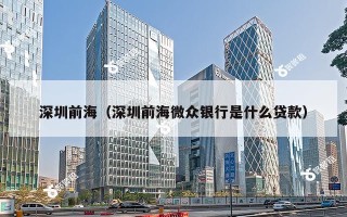 深圳前海（深圳前海微众银行是什么贷款）